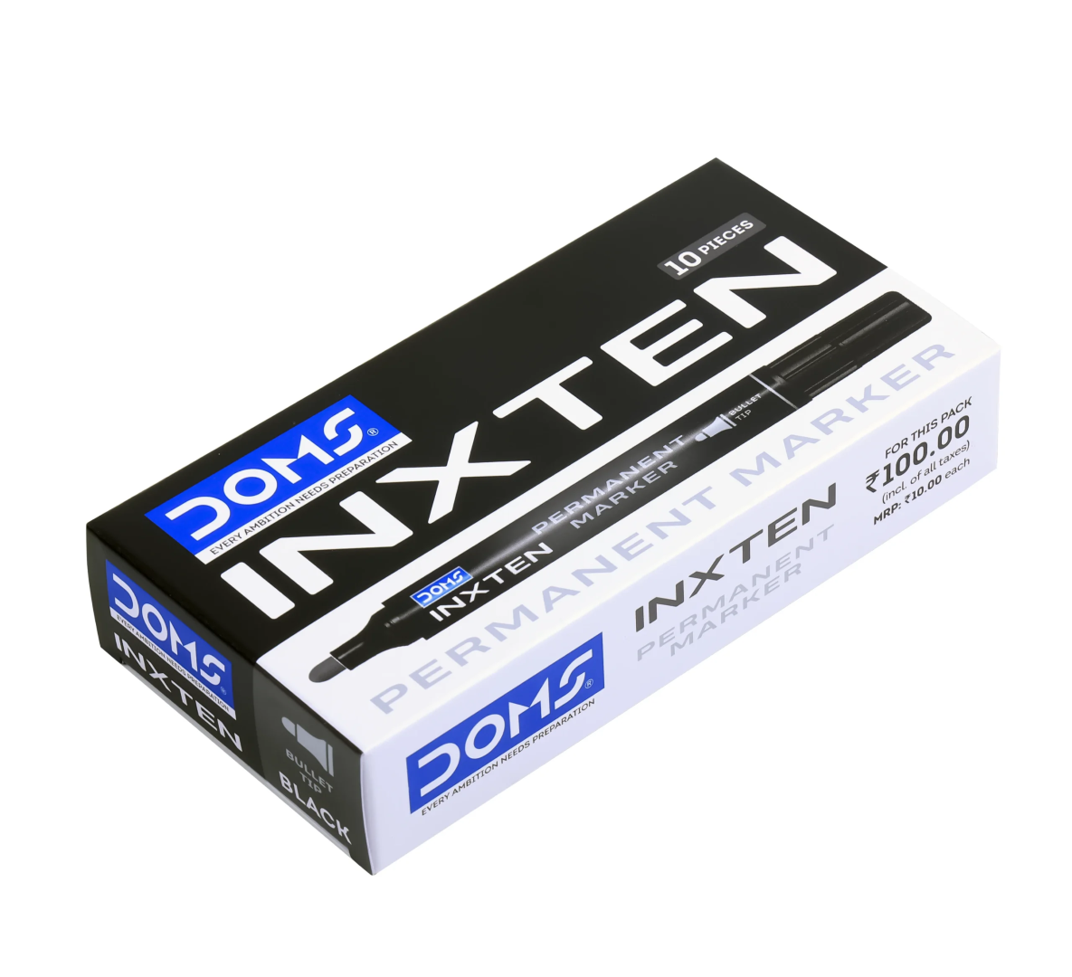 DOMS INXTEN PERMANENT MARKER BLACK CHIZEL TIP